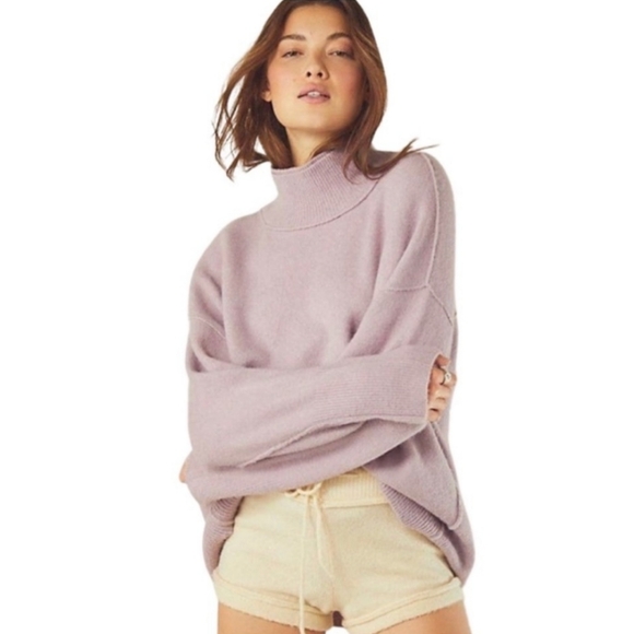 Free People Sweaters - Free People Afterglow Mock Neck Wool Blend Sweater Size Small